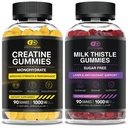 EFFEKTIV NUTRA Creatinine Monohydrat Gummies 90ct & Sugar Free Milk Thistle Gummies 90ct