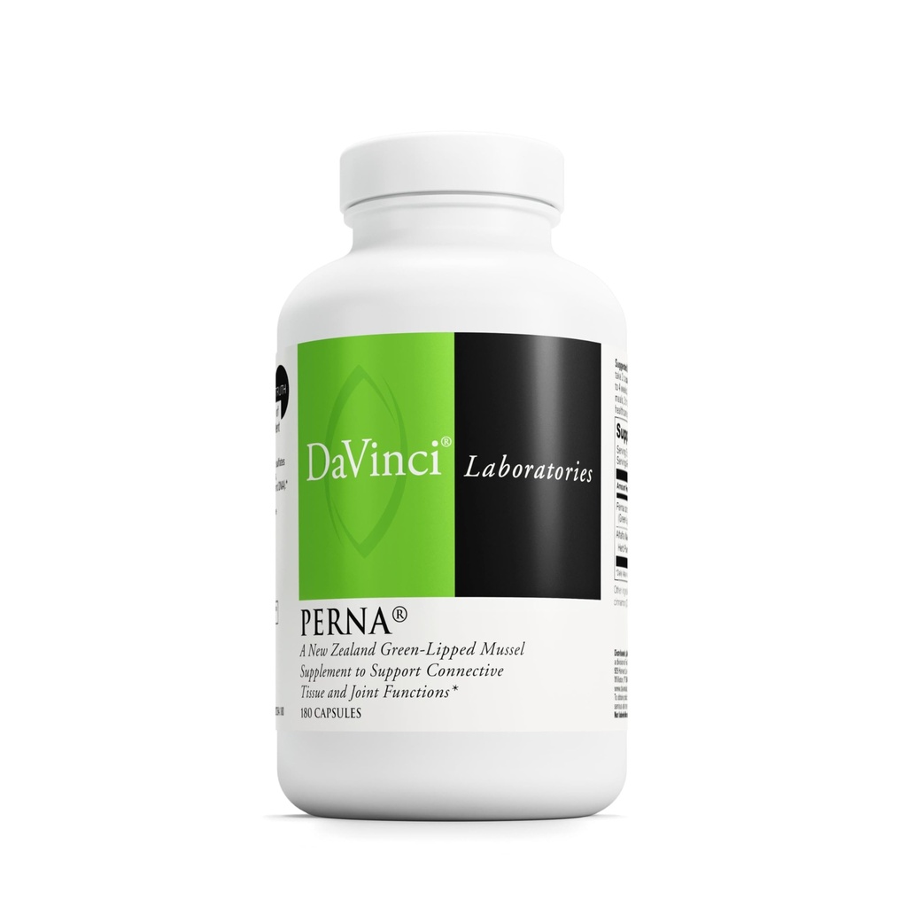 DAVINCI Labs Perna - Hjælper støtte fælles sundhed med New Zealand Green Mussel, en kilde til Omega-3, 6, 9 fede syrer, Glucosamin & Chondroitin - 180 kapsler (90 Servere)