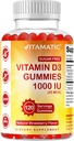 Vitamatisk sukker gratis vitamin D3-120 Pectin baserede gumies - Great Taste - Sunde knogler, Mood & Immunsystemet funktion - Non-GMO - 120 Servere (1000 IE)