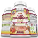 FRESH METHCARE Mushroom Supplement - Lions Mane, Cordyceps, Reishi, Tyrkiet Hale, og shitake - Immun og hjerne Support - Peak Power Mushroom Supplement - 90 Vegansk Kapsler