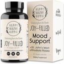Joy- Filled Mood Support - 7 Herb Complex w / St. Johns Wort Note 124; Stress Relief - Hjælper med at berolige sindet & Kropskvotient 124; 100% Plant- Based Happy Pills, Ashwagandha, Rhodiola Rosea