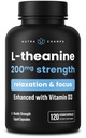 NutraChamps L- Theanine 200mg Kapsler er 124; Double- Strength L- Theanine Liquid with Vitamin D3, Organic Coconut Oil er 124; Understøtter Mood, Focus, Stress Relief er 124; for børn og voksne er 124; 120 Vegan Kapsler