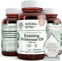 Naturlig Nutra Evening Primrose Oil Supplement fra fede syre, Hjælper Overcome Body Pain, Nerve Sundhed, Promote Hjords Sundhed & Skin Klarhed, Hjælper reducere fordøjelsesbesvær, 500 mg, 180 Softgel