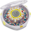 LiveFine Bluetooth Automatic Pill Dispenser, 28-dages kapacitet, Sound & Light Alerts, Key Lock, LCD & Easy setup på LiveFine App til receptioner, Medicin, Vitamin & Kosttilskud - Clear Lid