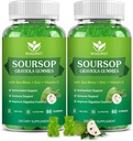 Soursop Graviola Gummies med Sea Moss Extract - Antioxidant, Cell Support & Regeneration, Immunsupport, Soursop Gummy med Sea Moss, C-vitamin & zink, Apple Flavor - 60 Gummies (2 Pack)