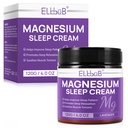 Magnesium Cream til søvn - Beriget med mandelolie, lavendel, og E-vitamin til dyb afslapning - Natural Magnesium Lotion til hud nourisering og hurtig absorption - Lavendel