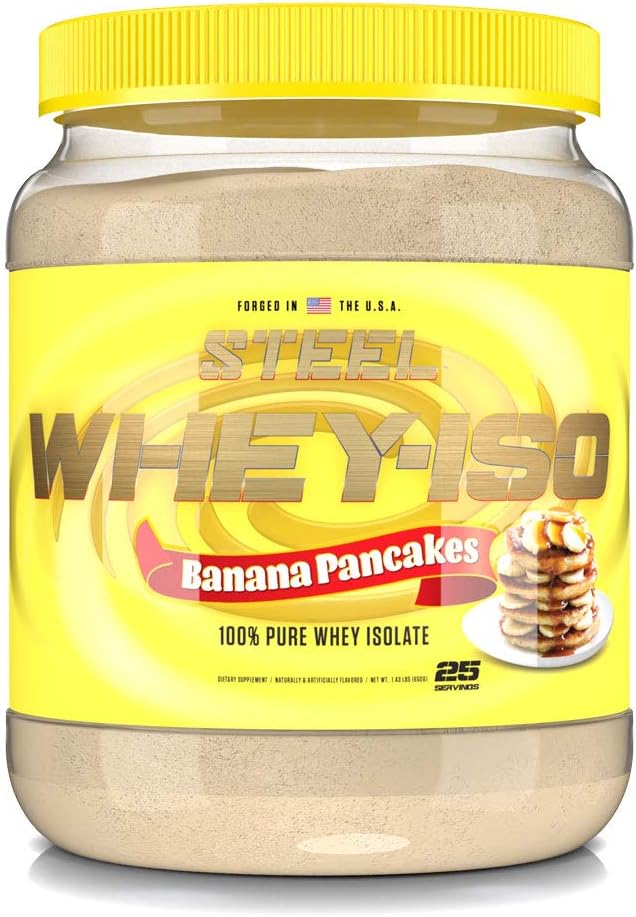 Stål Kosttilskud Whey- Iso • 124; Whey Isolate Protein Powder • 124; Hurtig Absorbing • 124; Lean Muscle Growth • 124; Let fordøjelse • 124; Gluten Free • 124; Lav Carb • 124; 25 Servering (Banana Pancakes)