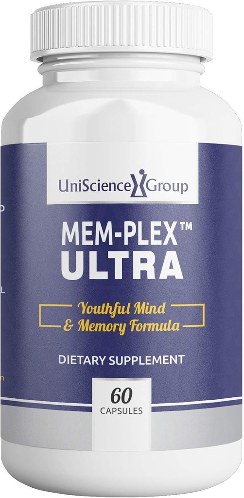 Mem- Plex Ultra, Natural Memory Support Supplement med Phosphatidyl Serine, Bacopa Monniera Extract og Neurofaktor hel kaffe frugt ekstrakt, 60 kapsler