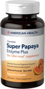 American Health Super Papaya Enzyme Plus - 180 tyggetabletter - Eftermåltid tillæg - ikke-GMO - 60 Servering