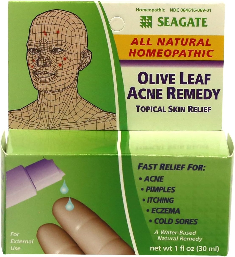 Seagate Products Homøopatiske Olive Leaf Natural Acne Remedy (Pack of 2) 1 Ounce