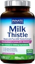 Innate Vitality 50: 1 Organic Milk Thistle Supplement, 15000mg Ækvivalent (300mg ekstrakt), 80% Silymarin Flavonoider, Lever Sundhed, Detox & Cleansing, Lavet i USA, Non- GMO, 120 Veggie kapsler