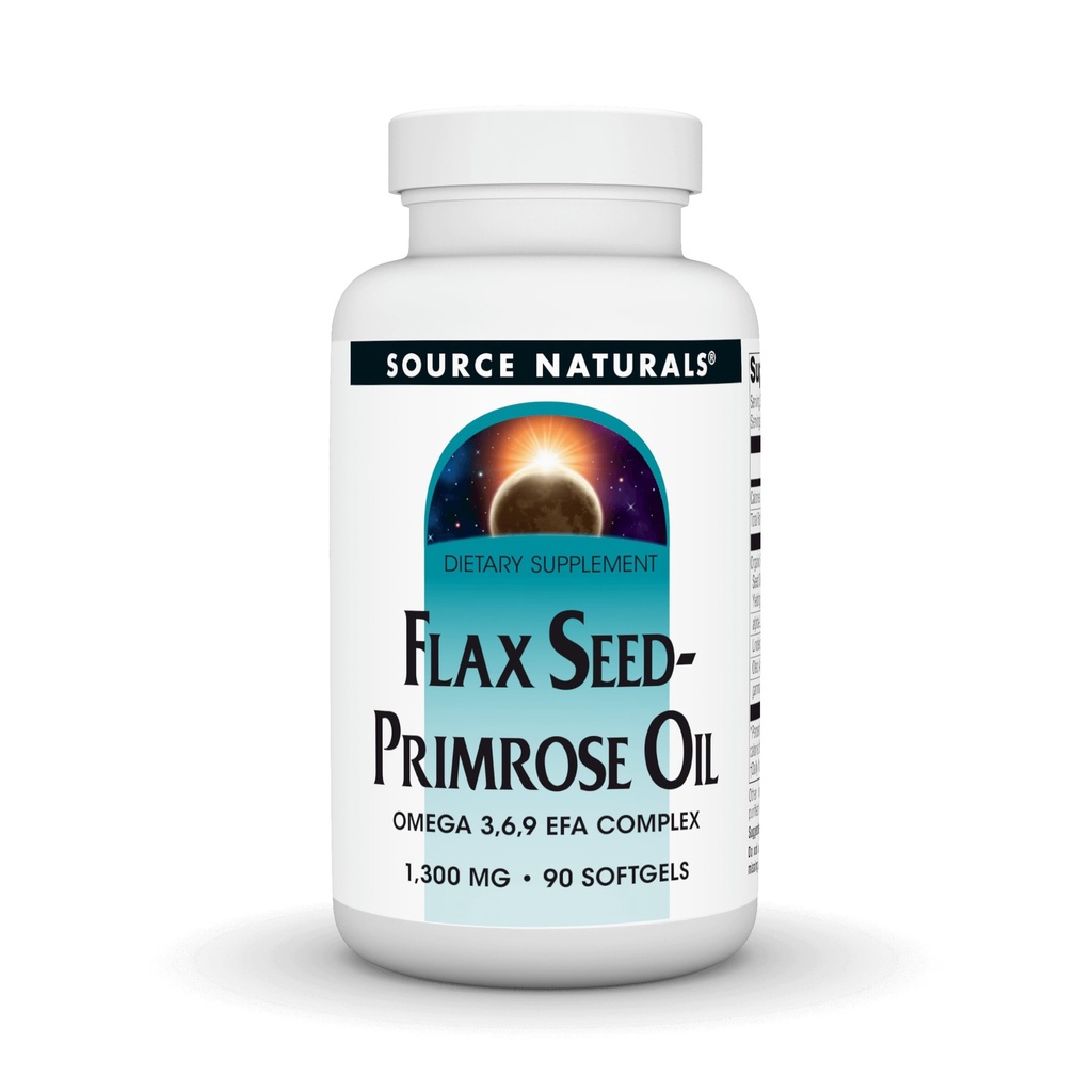 Source Naturals Flax Seed- Primrose Oil, Omega 3,6,9 EFA Complex, 1300mg - 90 Softgels