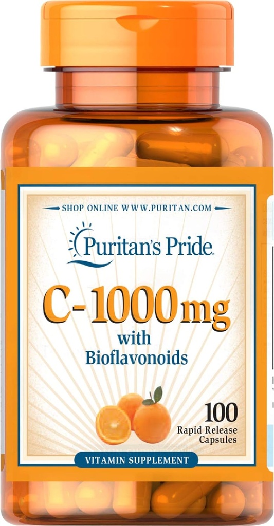 Puritan 's Pride Vitamin C med bioflavonoider til immunsystemet Support & Skin Health Kapsler