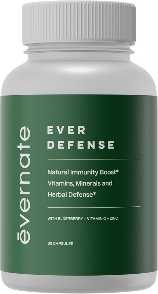 Nogensinde Defense Budd124; Immunstøtte Supplement I Kombination af Elderberry, Echinacea, Vitamin, Minerals & Amino-Acids Budd124; Non- GMO, Gluten Free Budd124; Let at synke I 60 Kapsler