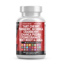 Clean Nutracatic Tart Cherry Extract kapsler med gurkemeje Moringa Cranberry Chanca Piedra Celery Quercetin ACV Granatæbler L Selenomethionin - Uric Niveau - 120 Ct