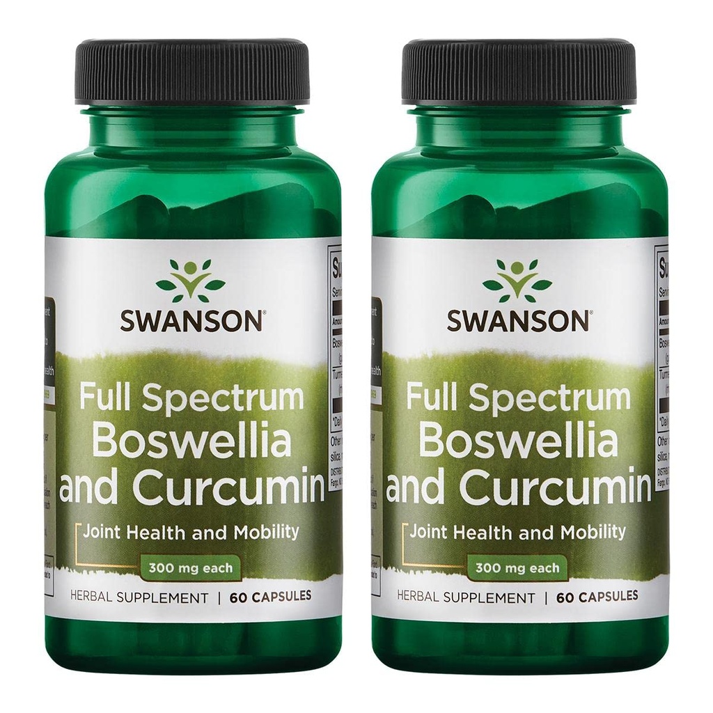 Swanson Full Spectrum Boswellia & Curcumin Natural Wellness Formel - (60 kapsler) (2 pakke)