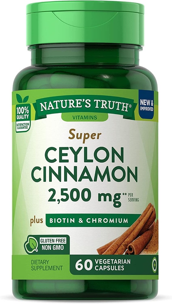 Naturens sandhed Super kanel Plus Biotin & Chrom Quick Release kapsler - 60 ct, pakke med 2