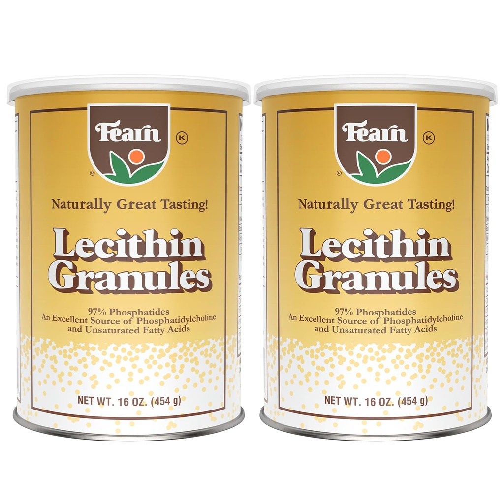 Faarn Natural Foods Soy Lecithin Granules - Fat emulgator med essentielle næringsstoffer til sundhed, Forbedrer tekstur af kager, brød & gør det selv Gummies, 16 Oz (Pack of 2)