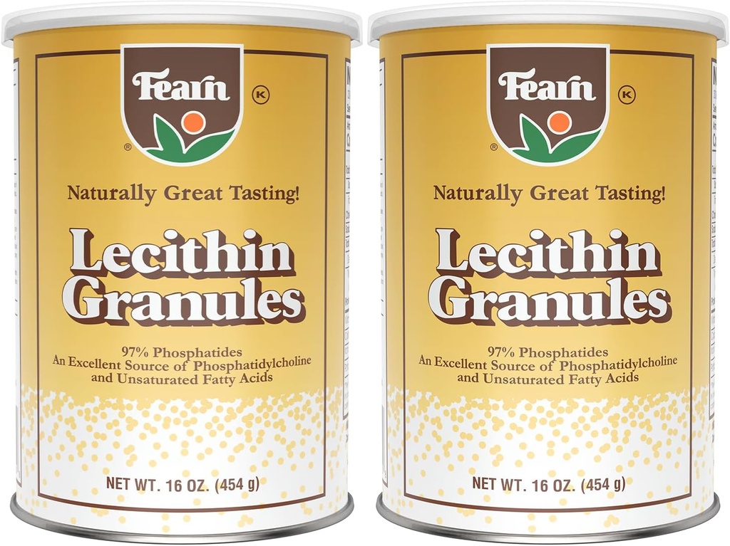 Faarn Natural Foods Soy Lecithin Granules - Fat emulgator med essentielle næringsstoffer til sundhed, Forbedrer tekstur af kager, brød & gør det selv Gummies, 16 Oz (Pack of 2)