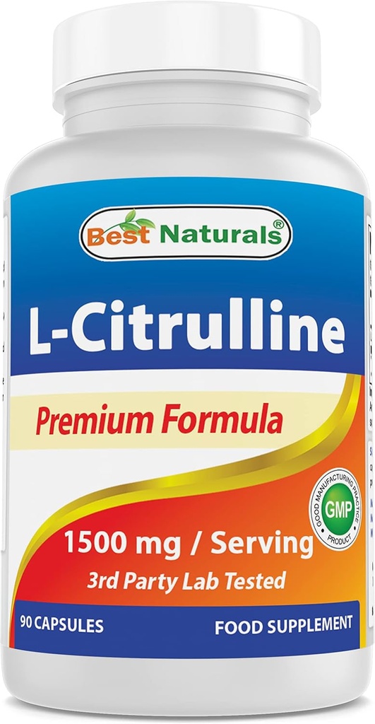 Bedste Naturals L- Citrullin kapsler - 1500mg / Servering - Non- GMO - Gluten Free - 90 Kapsler (90 Greve (pakke med 1))