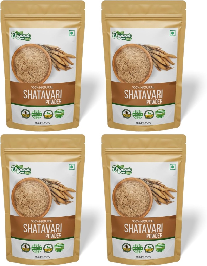 Omfavn din Vitality: Nourish din feminine essens med Shatavari Powder Organic Blend - 16 Ounces (Pack of 4) - En ren og naturlig ayurvedic for holistisk kvinders sundhedsstøtte