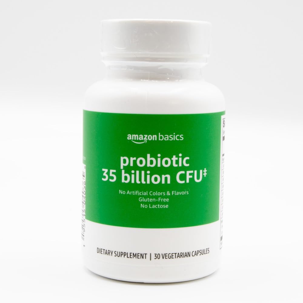 Grundlæggende Probiotiske 35 Millioner CFU, 8 Probiotiske Strops med Prebiotic Blend, Understøtter sund fordøjelse, 30 Vegetariske Kapsler, 1 Måned Supply (Tidligere Solimo)