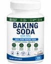 Naturlige bagning Soda kapsler - 650mg bagning Soda tabletter til Nyre & Mavesyre - Natriumbicarbonat piller, Bicarbonat Soda, Bicarbonat de Sodio para Tomar, Natriumbicarbonat 650 mg tabletter