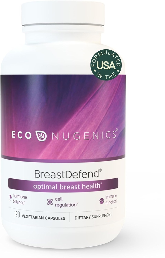 EcoNugenics BreastDefend DIM Supplement to Support Optimal Breast Health for Women, Estrogen Hormone Balance, Immune Support – Turmeric Curcumin, Reishi & Turkey Tail Mushrooms – 120 Capsules