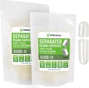 XPRS Nutra Vegan Størrelse 0 Separated Kapsler - 100 Grev klar Premium Tomme Kapsler Separeret i poser - Piller til DIY Supplement Fyldning