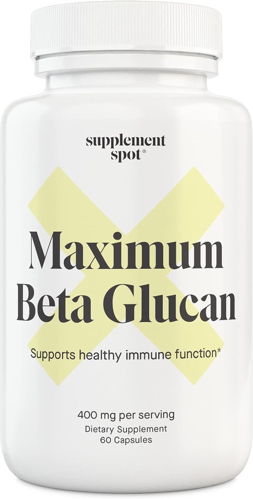 Maks. beta- glucan supplement (60 kapsler - 400mg per servering) 1 3D Beta glucan immunsupport supplement - Ultra potens immunbooster