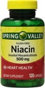 Spring Valley - Flush Free Niacin (B-3) 500 mg, 240 kapsler (2 flasker á 120)