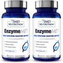1MD Nutrition EnzymMD - fordøjelsesenzymer supplement - Læge Formuleret • 124; 18 Plantebaserede enzymer - Gas & Bloating Support • 124; 120 Kapsler (2- Pack)