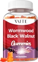 Black Walnut Wormwood Gummies - Urte tillæg med Artemisia Annua Herb & Juglans nigra Hull til fordøjelsesbesvær & naturlige krop Rengøring, Non- GMO & Gluten Free Supplements - 60 Gummy Chewables