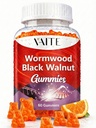 Black Walnut Wormwood Gummies - Urte tillæg med Artemisia Annua Herb & Juglans nigra Hull til fordøjelsesbesvær & naturlige krop Rengøring, Non- GMO & Gluten Free Supplements - 60 Gummy Chewables