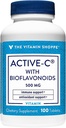 Vitamin Shoppe Active- C med Bioflavonoider, understøtter immunitet, vaskulær sundhed, antioxidant, 500 MG (100 tabletter)