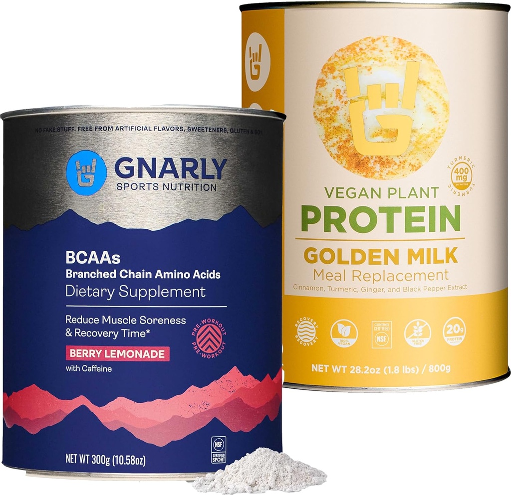 Garly Nutrition Golden Milk Vegan Protein Powder BCAAs Berry Lemonade (10.58oz)