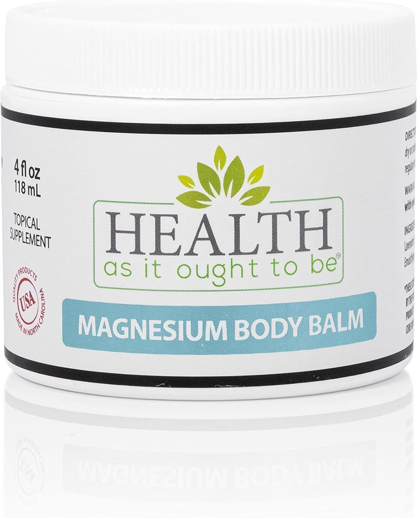 Magnesium Body Balm for Muscle Relief DB124; All Natural Magnesium Oil Body Body Balm Infunderes med Arnica, Aloe Vera, Jojoba & Kokosolie DB124; For Hovedpine, kramper, & Fast Muscle Relief DB124; 4 - Ounce