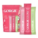 GORGIE Glow Variety Pack 15 sticks, elektrolyte pulver sund drik mix, w / Hyaluronsyre, Aquamin, Vitamin C & D, Probiotika, Ingen sukker, antioxidanter til hydrering, hudpleje, og Gut balance
