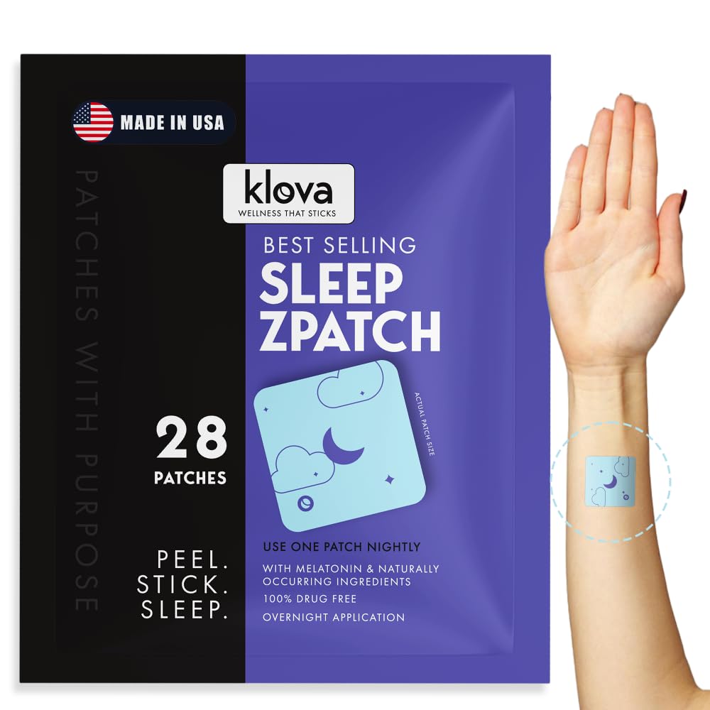 Klova ZSleep Patches for admirals against 124; Natural Sleep Aid med Melatonin, Ashwagandha, Valerian, GABA & L- Theanine Measter 124; Fall Assein Hurtigere, Stay Assein Longer & Wake Up Refreshed Measure 124; 28 Sleep Patches