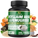 BMVINVOL Psyllium Husk Fiber tillæg med bukkehorn, Apple Cider Vinagre, gurkemeje, Ginger, Black Pepper- fordøjelse sundhed støtte - 240 kapsler