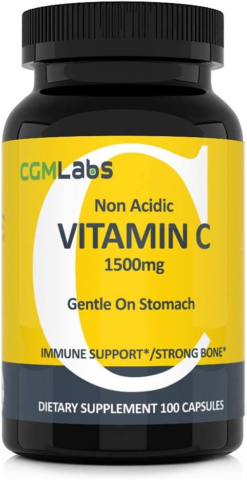 NonAcid C-vitamin Kosttilskud 1500mg med calcium. Tunge på mave, immun- / benstøtte - 100 Caps af CMM Labs