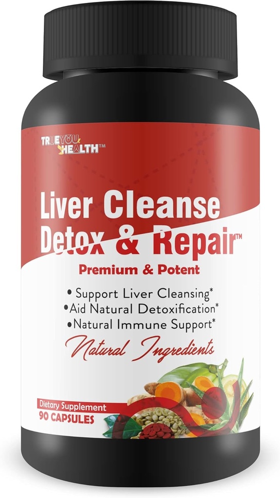 Lever rense Detox & Reparation - Lever, Nyre, & Colon rense - Urte leverstøtte supplement med Mælkebøtte Root, Aloe, gurkemeje, Ginger - fremme leversundhed naturligt