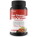 Lever rense Detox & Reparation - Lever, Nyre, & Colon rense - Urte leverstøtte supplement med Mælkebøtte Root, Aloe, gurkemeje, Ginger - fremme leversundhed naturligt