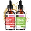 Collagen Mojo Liquid Collagen Peptider med Sea Moss, Burdock Root & Bladerwrack + Liquid Collagen Peptider med Lions Mane Mushroom, Elderberry & L- Theanine