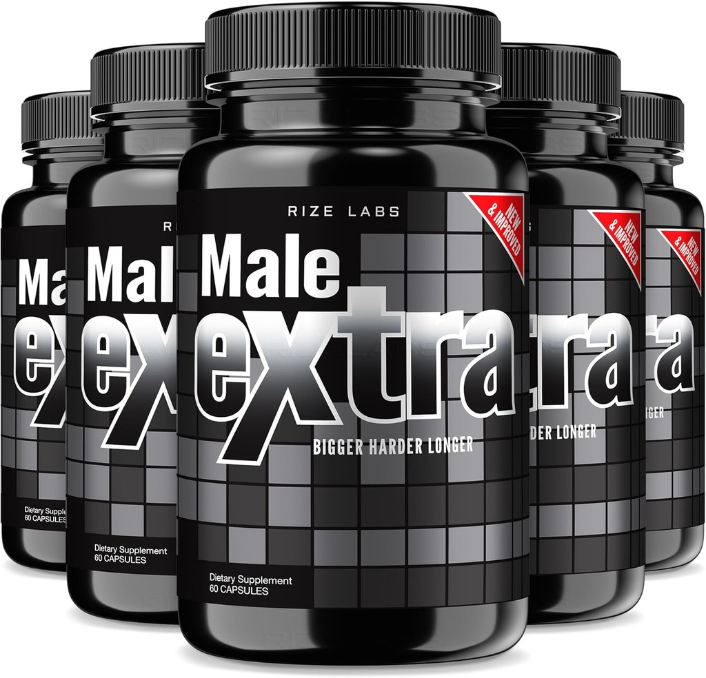 rize laboratorier - Mand Ekstra Kapsler - Performance Supplement for mænd, Maksimal Strength Support, Ultra Pure Pills, Non- GMO Vegan Supplement Advanced Formel (300 Kapsler)