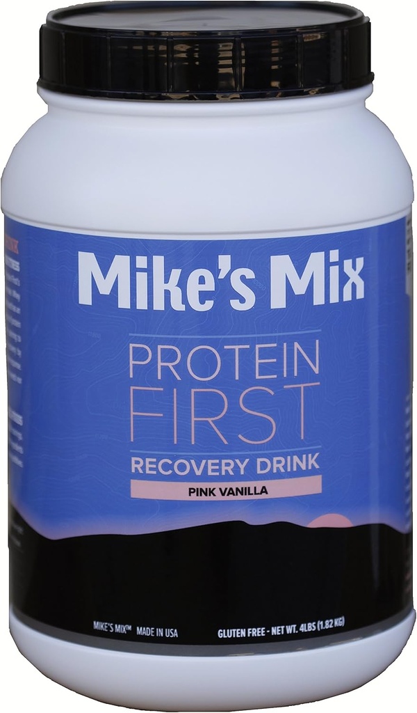 Mikes Mix Protein First Recovery Drink 4 lbs- Pink Vanilla, Real Food Product, Simple og Natural...