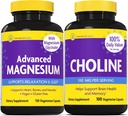 InnovixLabs Cholin & Magnesium Bundle Cholin Bitartrate 550mg (100 kapsler) Advanced Magnesium (150 kapsler). Understøtter hukommelse, mood, hjerne sundhed & boost kognitiv. *