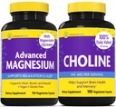 InnovixLabs Cholin & Magnesium Bundle Cholin Bitartrate 550mg (100 kapsler) Advanced Magnesium (150 kapsler). Understøtter hukommelse, mood, hjerne sundhed & boost kognitiv. *