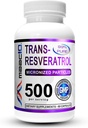 MAAC10 Trans Resveratrol 500 mg tillæg (Mikroniseret Pharmaceutical Grade 99% Pure Trans- Resveratrol Extract + BioPerine for Superior Absorption) (2X 250 mg kapsler 60ct)