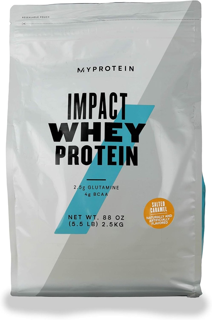 Myprotein - Impact Whey Protein Powder Blend - naturligt aromatiseret drik mix - Dagligt proteinindtag for Superior Performance - Saltet karamel (5.5 lbs, pakke med 1)